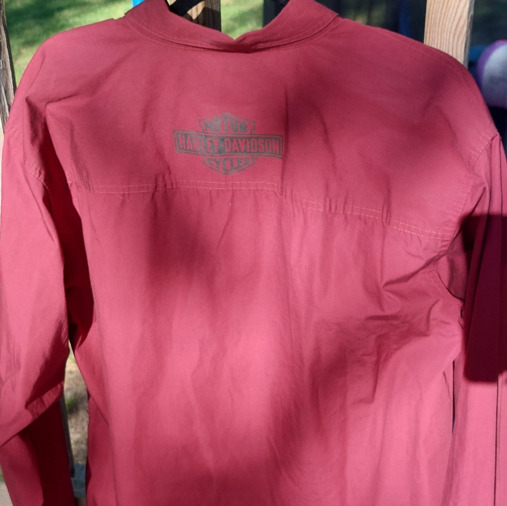 Harley davidson mens size large  button up shirt Workwear Biker Shirt